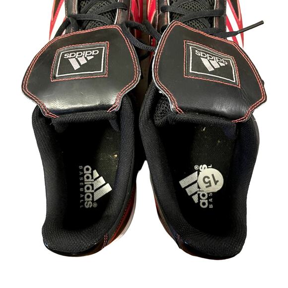 Adidas Baseball Cleats Black and Red Size Men's 15 - Picture 5 of 9